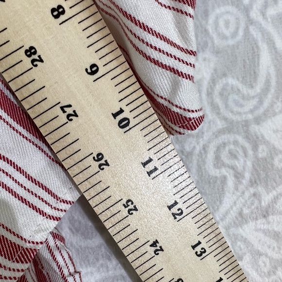 ALLISON JOY RED WHITE STRIPE OFF THE SHOULDER TOP XL 732 SHIRT BLOUSE PEASANT - Picture 10 of 11